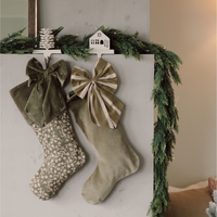 Bow Clip - Block Print Stripe [Olive]