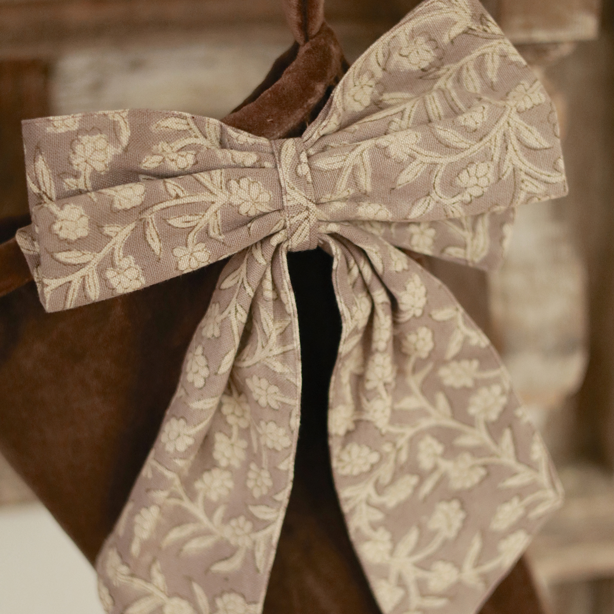 Bow Clip - Wildvine Block Print [Heather]