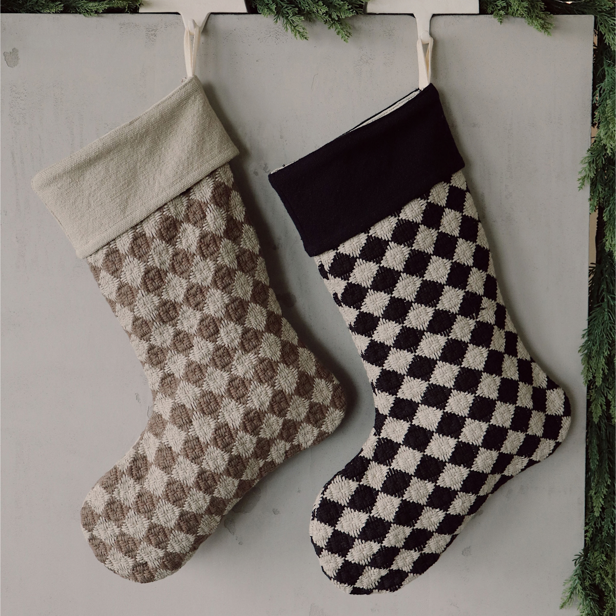 Stocking - Check Weave [Brown]