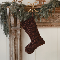Stocking - Velvet Cutwork [Sangria]