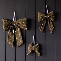 Olive Dotted Fabric Bow