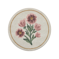 Clove CLO-01 (Chris Loves Julia × Loloi) Round Bath Mat [Ivory/Pink]