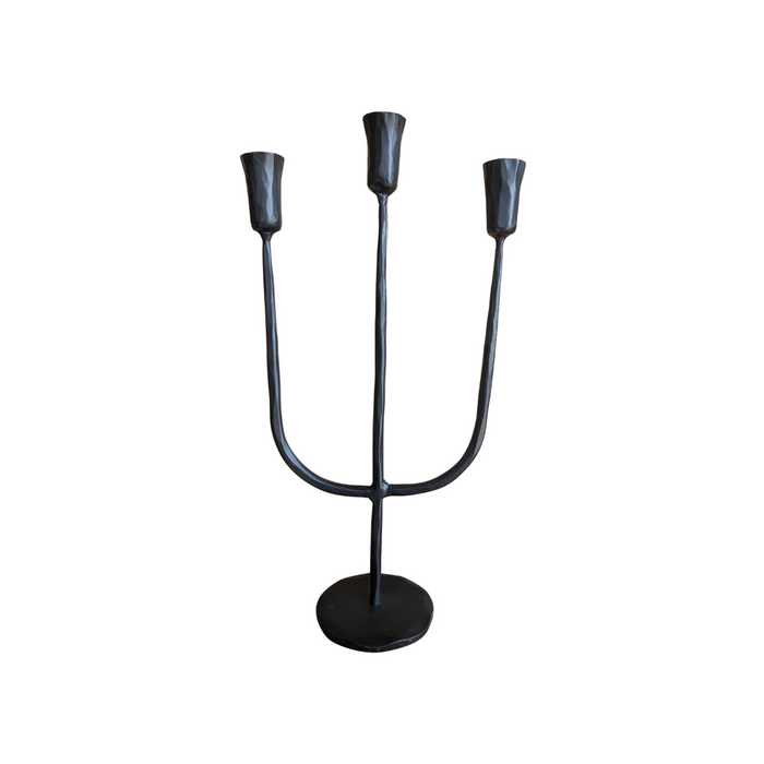 Black Iron 3-Arm Candelabra