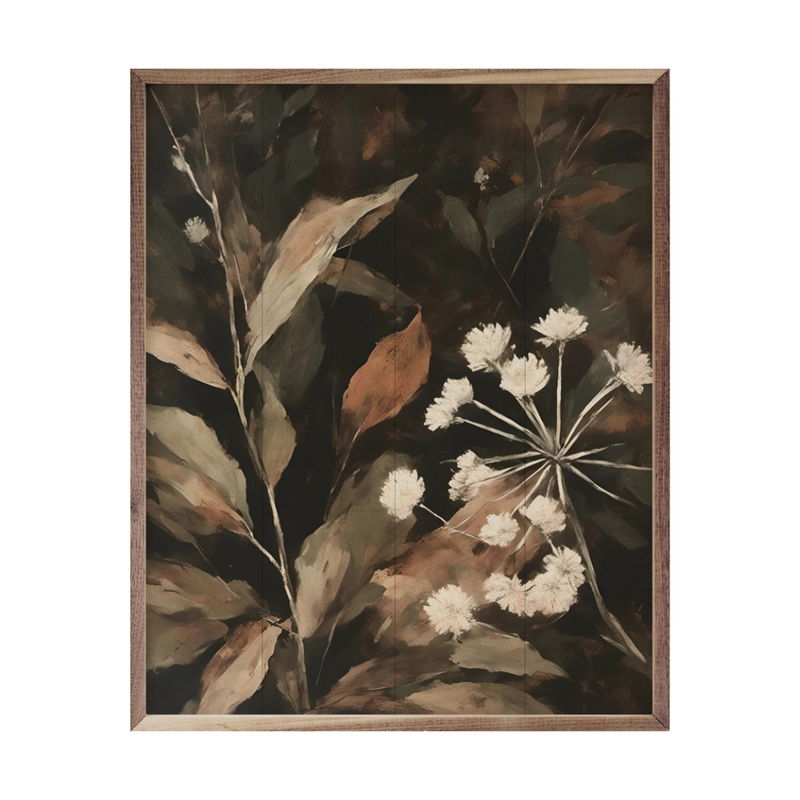 Cream Florals - 20" x 16" Wooden Art Print