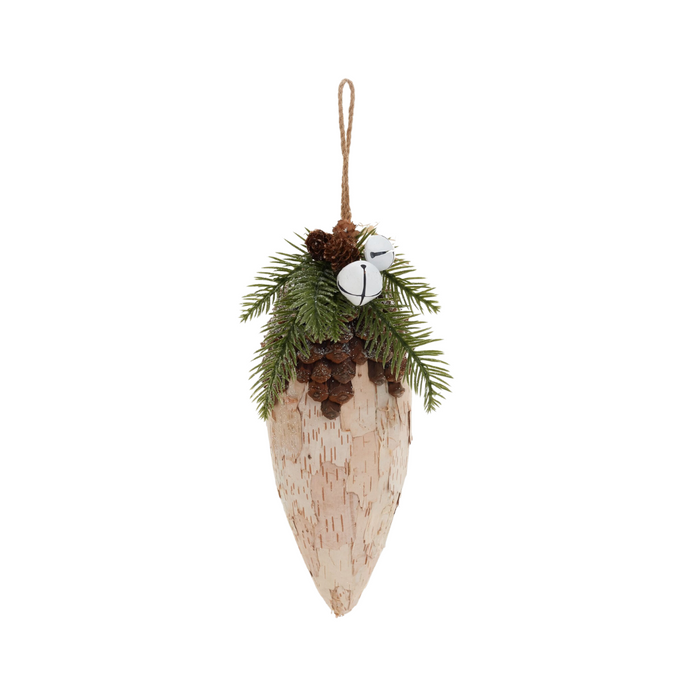 Hanging Natural Birch Cone Decor