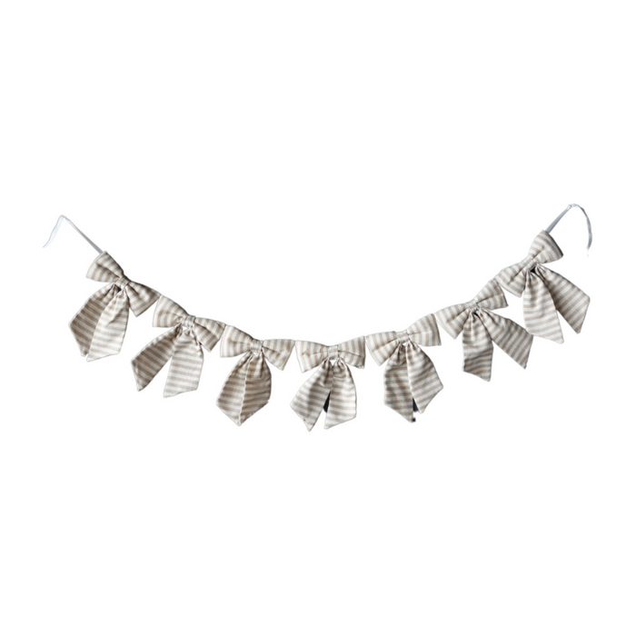 Bow Garland - Beige Striped
