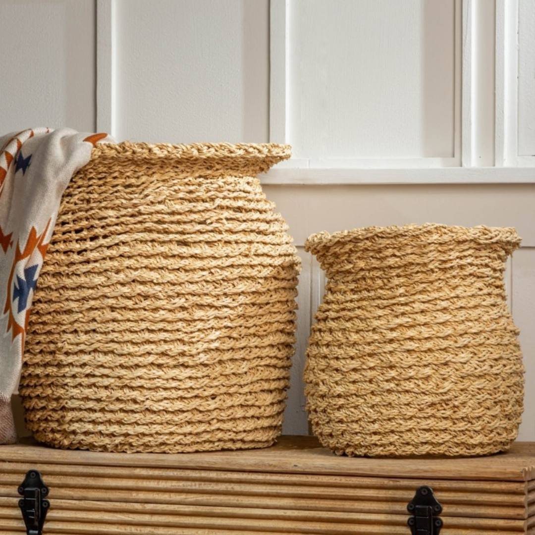 Woven Palm Planter Basket