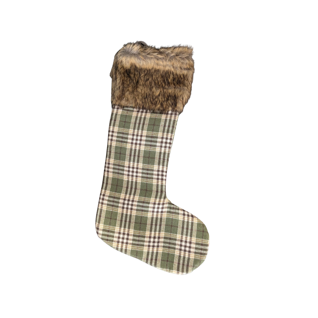 Green Check Christmas Stocking