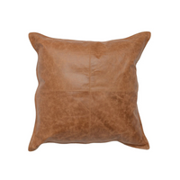 Chestnut Leather Pillow - 22" x 22"