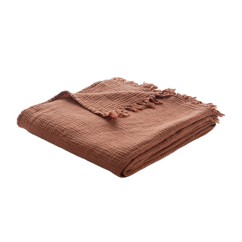 Muslin Brown Throw [60" x 70"]