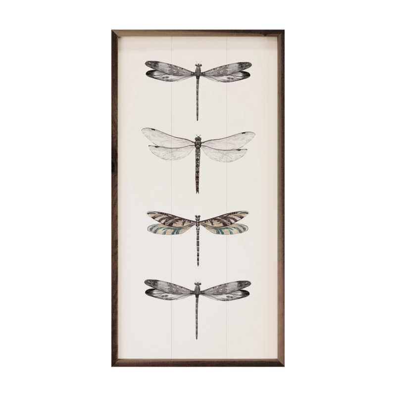 Dragonflies - 16" x 8" Wooden Art Print