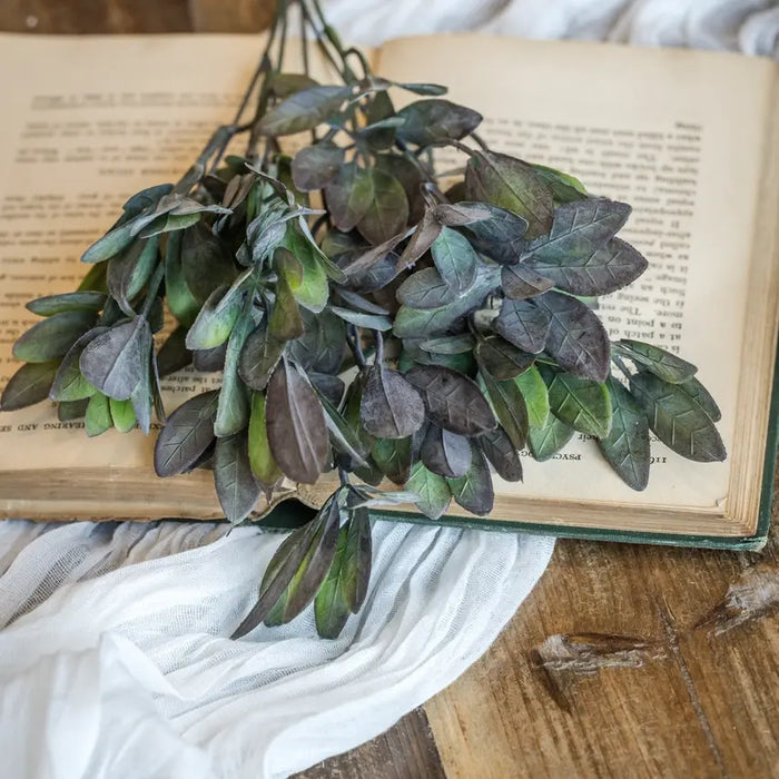 14" Faux Purple Tipped Leaf Bush