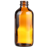 SALE: 8oz glass boston round bottle amber