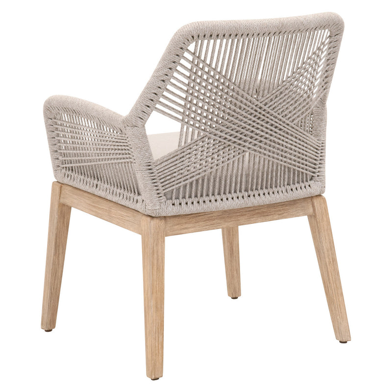 Loom Dining Armchair Taupe and White