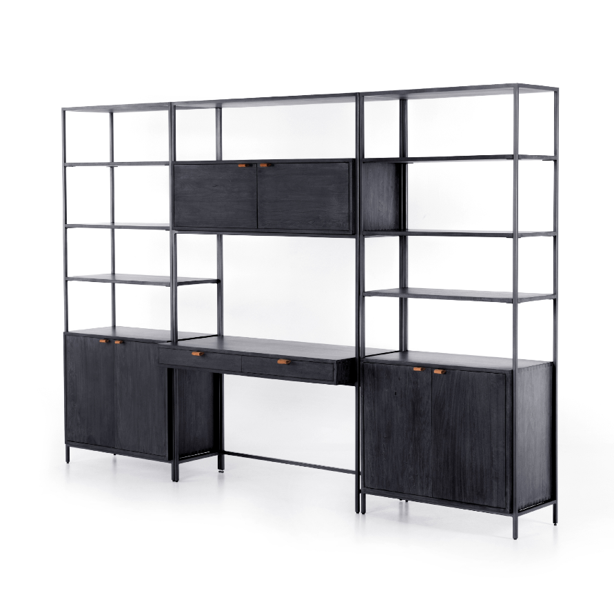 Tucker Modular Wall Desk + 2 Bookcases