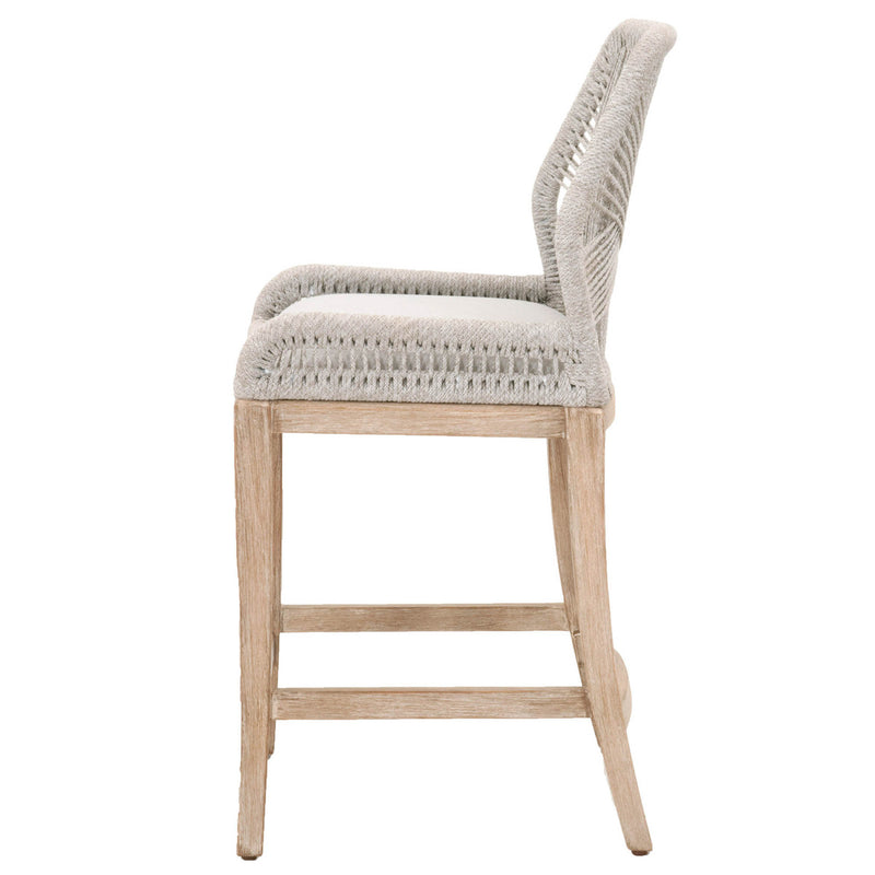 Loom Counter Stool Taupe and White