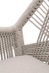 Loom Dining Armchair Taupe and White