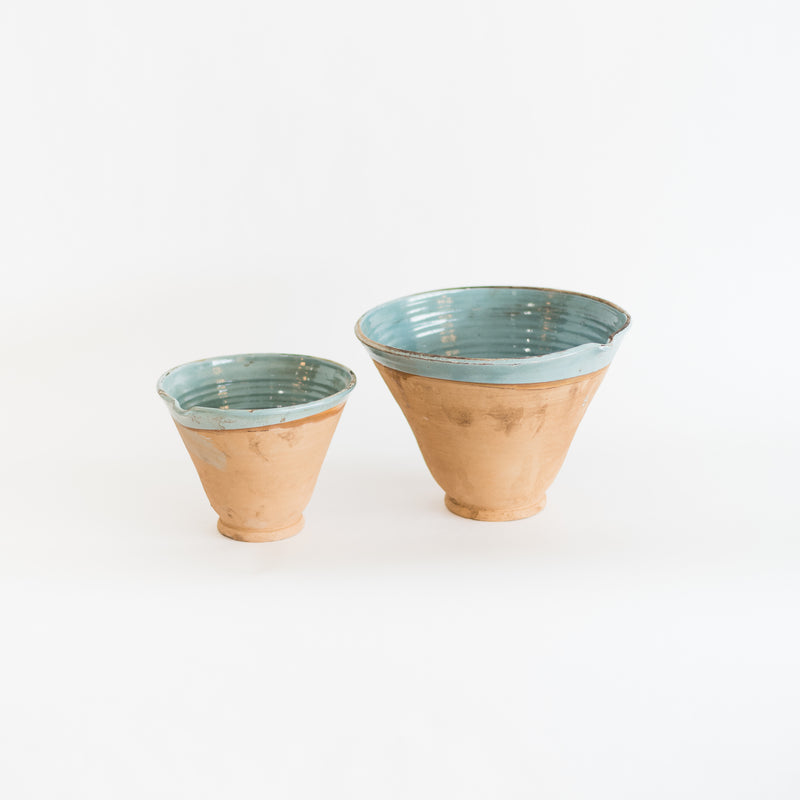 Found Pottery Pouring Bowls - Blue