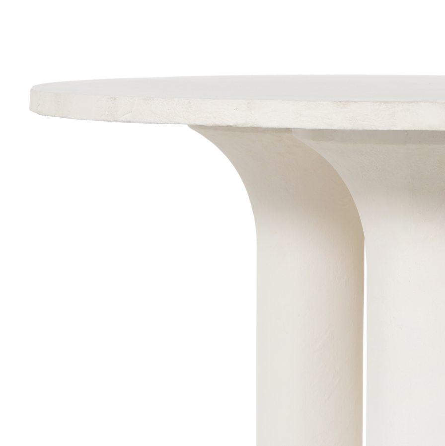 Prema Round Dining Table - Plaster Moulded