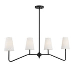 4 Light Matte Black Linear Chandelier