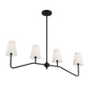4 Light Matte Black Linear Chandelier