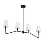 4 Light Matte Black Linear Chandelier