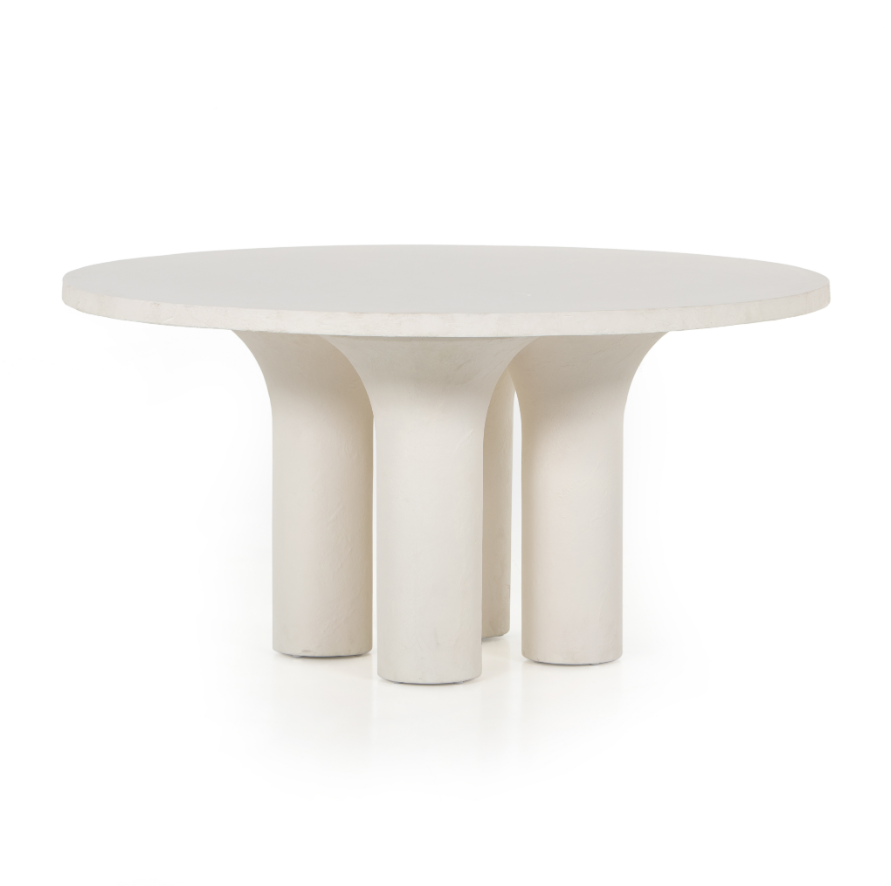 Prema Round Dining Table - Plaster Moulded