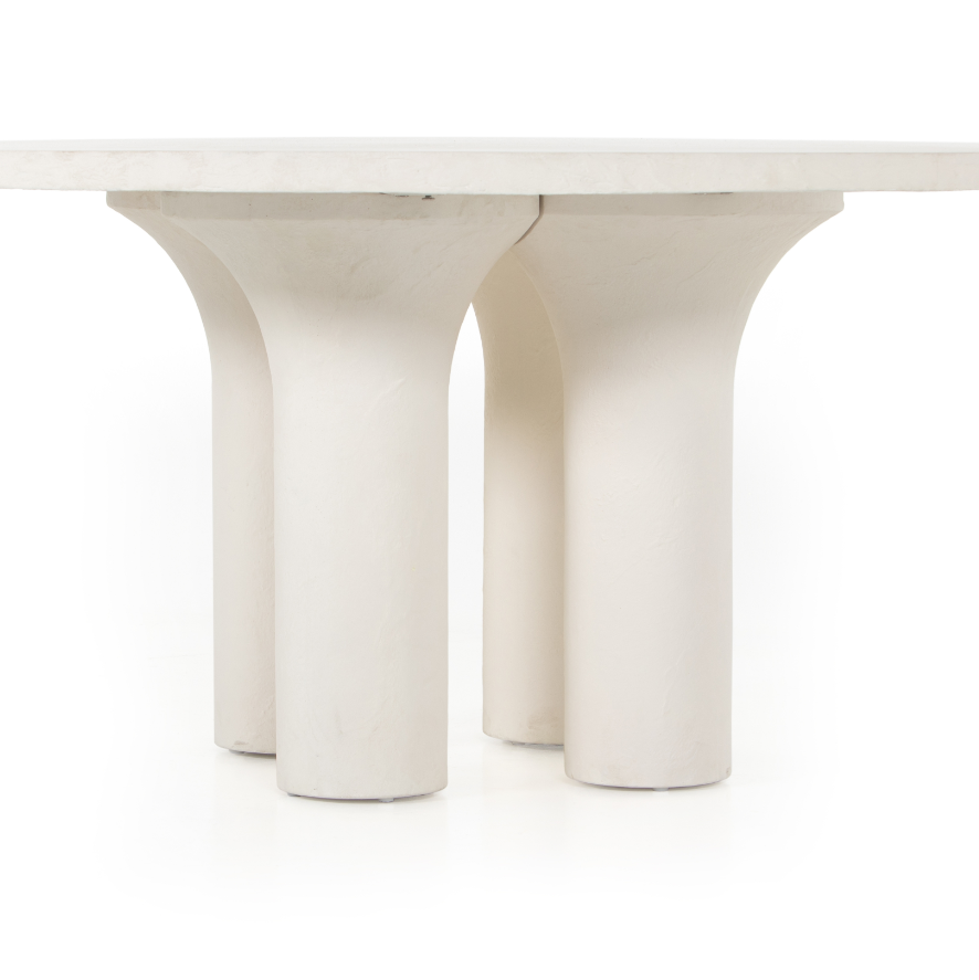 Prema Round Dining Table - Plaster Moulded