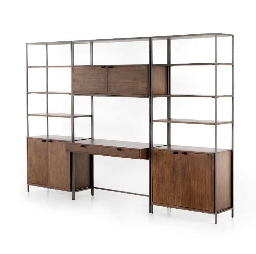 Tucker Modular Wall Desk + 2 Bookcases