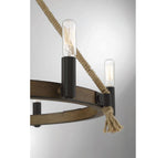 6 Light Oil Rubbed Bronze with Wood Chandelier
