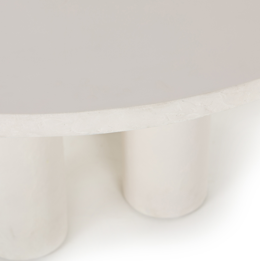 Prema Round Dining Table - Plaster Moulded