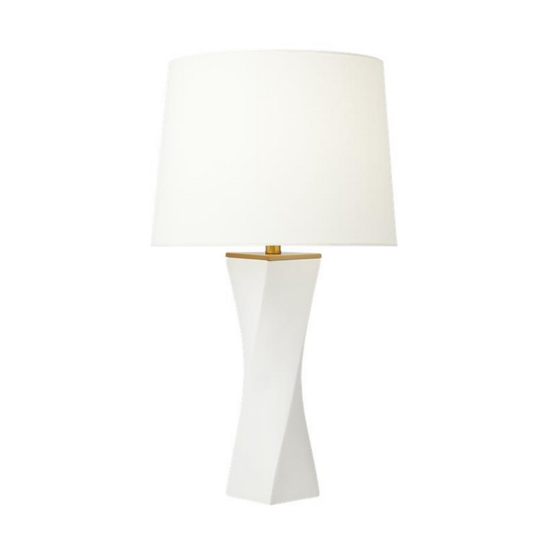 Lagos Table Lamp - White Leather