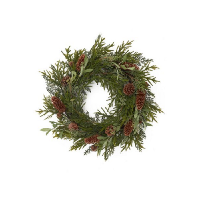 Cedar Wreath with Pinecones 20"