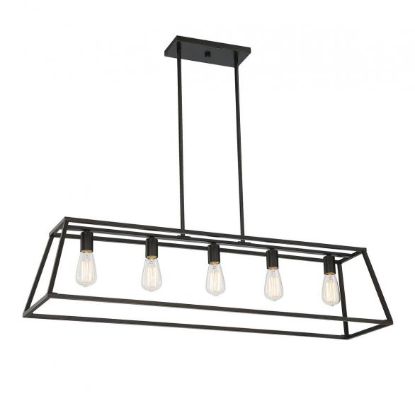 Denton 5 Light Bronze Linear Chandelier