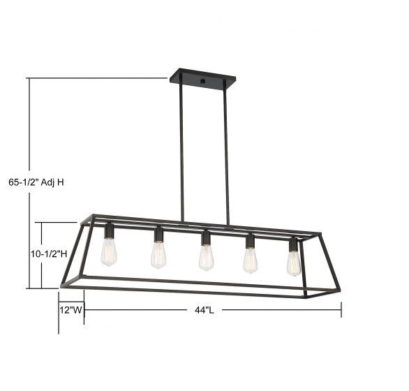 Denton 5 Light Bronze Linear Chandelier