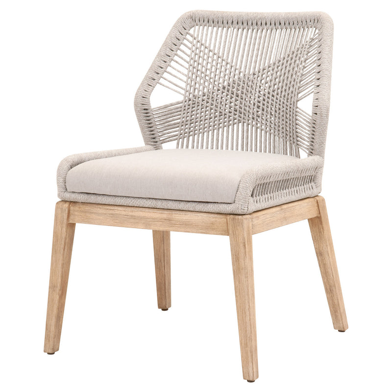 Loom Dining Chair Taupe and White