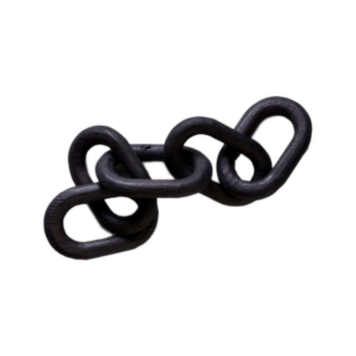 Wood Carved Chain Links - Black