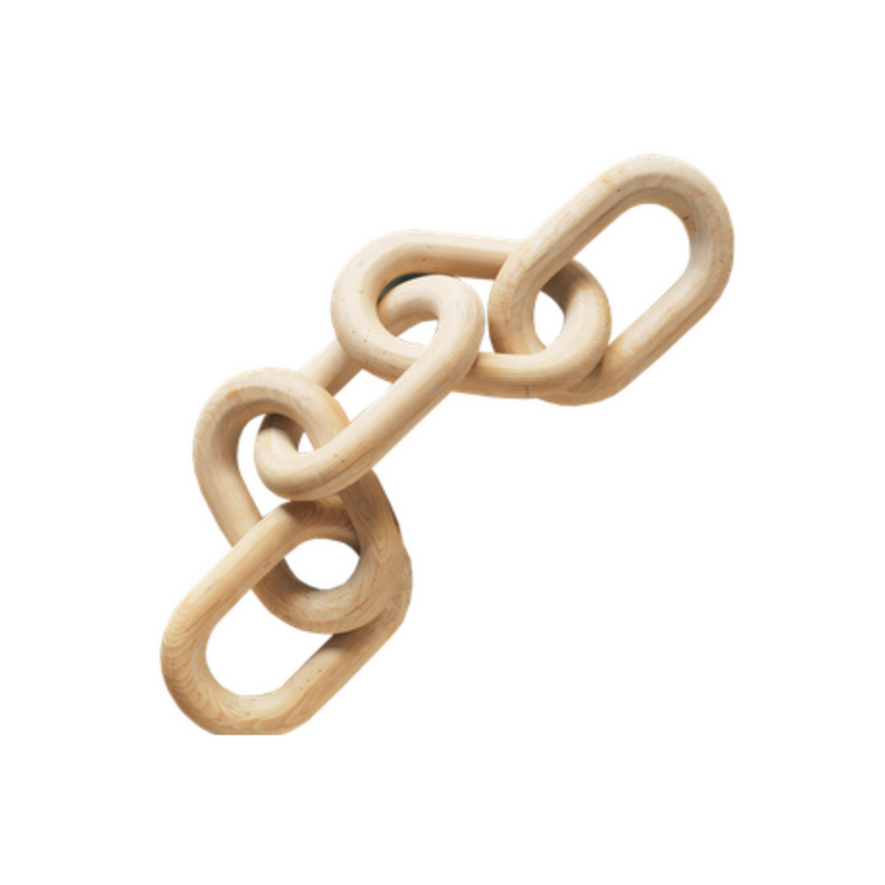 Wood Carved Chain Links - Natural