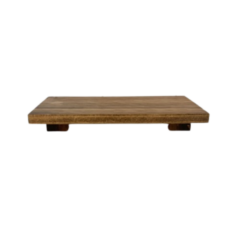 Wooden Pedestal Tray - Natural