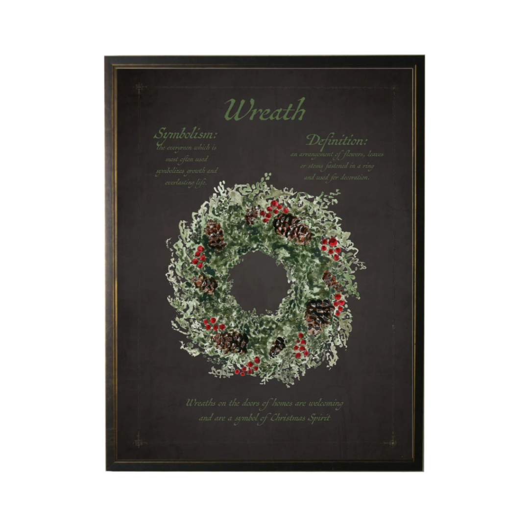 Christmas Wreath Artwork Black