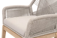 Loom Dining Armchair Taupe and White