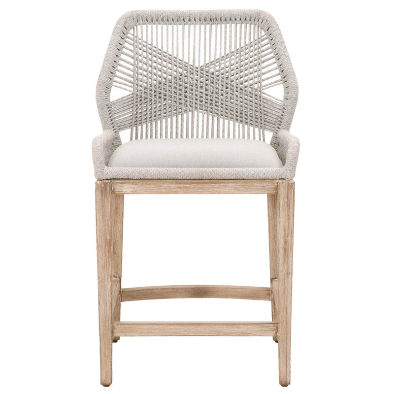 Loom Counter Stool Taupe and White