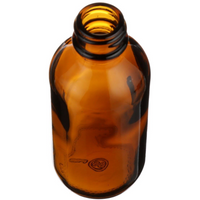 SALE: 2oz Glass Boston Round Bottle Amber