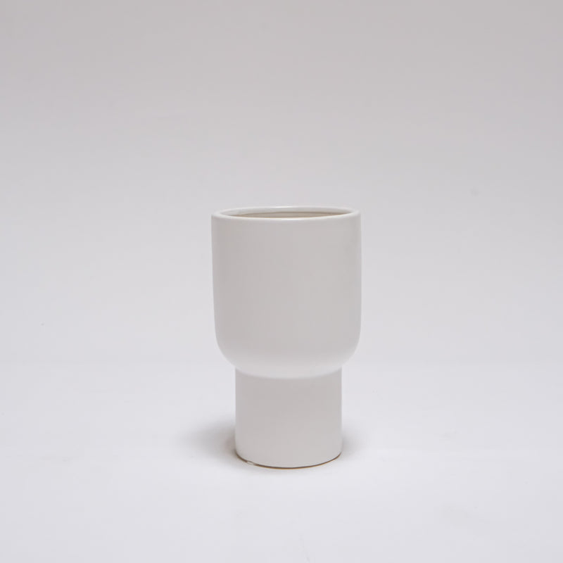Matt Ceramic Tall Vase Medium Height in White