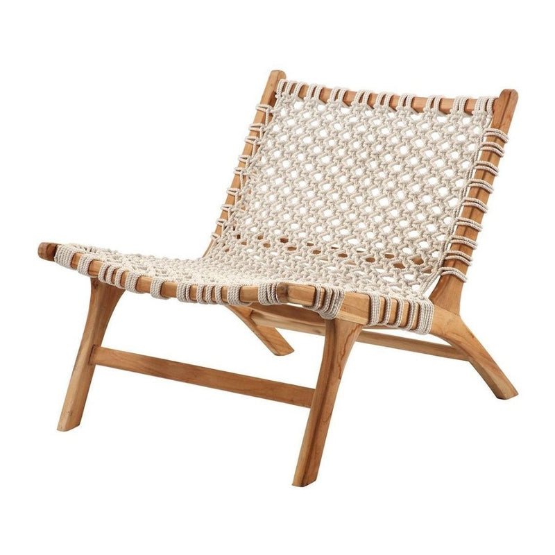 Woven Rope Teak Accent Chair