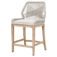 Loom Counter Stool Taupe and White