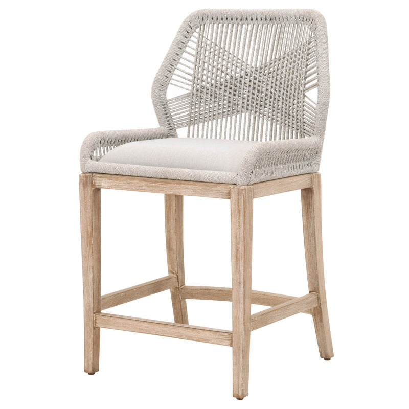 Loom Counter Stool Taupe and White