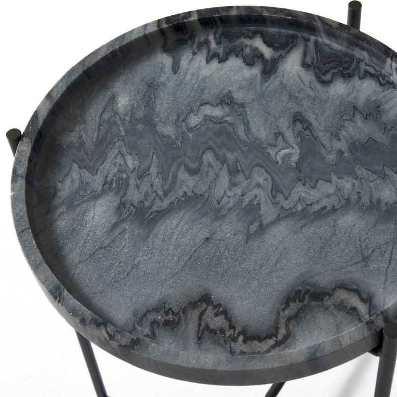 Searle Grey Marble Top Accent Table